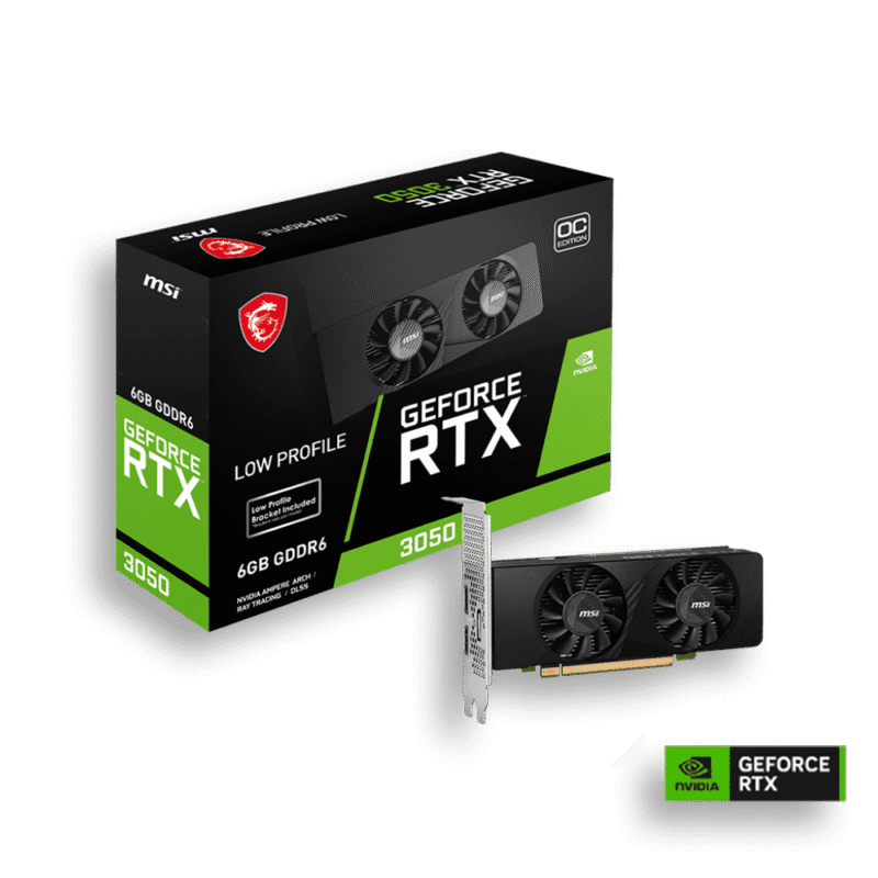Tarjeta De Video Nvidia Geforce Msi Rtx-3050 Lp Oc Bracket Incluido 6 Gigas.